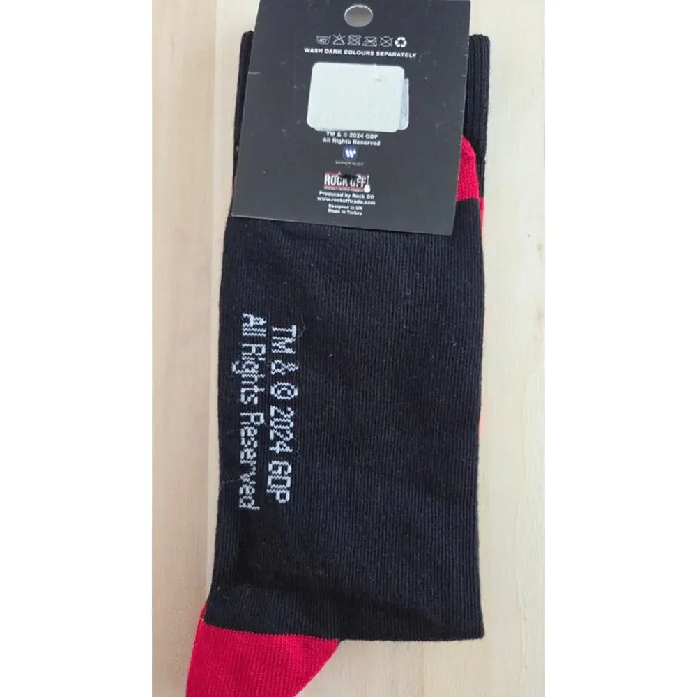Grateful Dead Steal Your Face Socks NWT Official Licensed Rock Off Black Red
